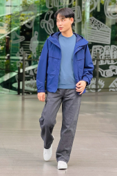 Ветрозащитная парка Uniqlo ветровка с капюшоном 1159852069 (Синий XL)