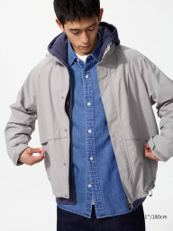 Ветрозащитная куртка Uniqlo ветровка с капюшоном 1159852161 (Серый XXL)