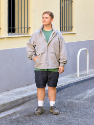 Ветрозащитная куртка Uniqlo ветровка с капюшоном 1159852161 (Серый XXL)