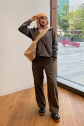 Ветровка с капюшоном Uniqlo с флисовой подкладкой 1159853014 (Зеленый S)