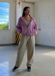 Вітровка жіноча Uniqlo компактна легка куртка з капюшоном 1159853164 (рожевий L)