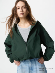 Ветровка женская Uniqlo компактная легкая куртка с капюшоном 1159854527 (Зеленый L)