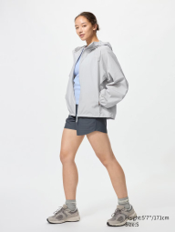 Вітровка жіноча Uniqlo компактна легка куртка з капюшоном 1159855153 (Сірий M)