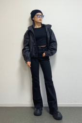 Легкая куртка Uniqlo со скрытым капюшоном 1159859110 (Черный XS)