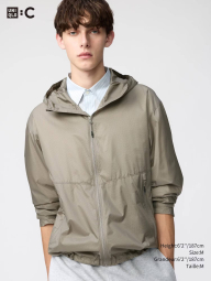 Парка Uniqlo легкая ветровка с капюшоном 1159862340 (Бежевый L)