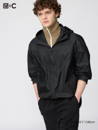 Парка Uniqlo легкая ветровка с капюшоном 1159865392 (Черный M)