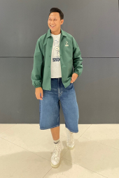 Вітровка PEANUTS Uniqlo з принтом ззаду 1159920757 (Зелений M)