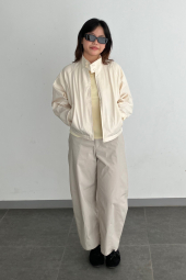 Легка куртка Uniqlo ветровка на блискавці 1160335277 (Молочний XL)