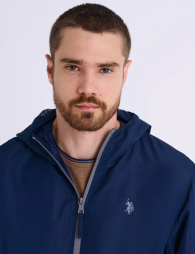 Мужская ветровка U.S. Polo Assn с капюшоном 1160823611 (Синий M)