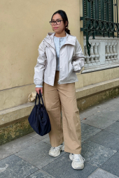 Ветровка с капюшоном Uniqlo 1160840355 (Молочный XXL)