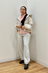 Ветровка с капюшоном Uniqlo 1160840355 (Молочный XXL)