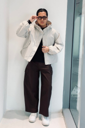 Ветровка с капюшоном Uniqlo 1160840355 (Молочный XXL)
