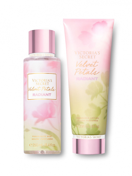 Набор спрей и лосьон для тела Velvet Petals Radiant Victoria’s Secret art878483 (Розовый, 236 ml/250 ml)