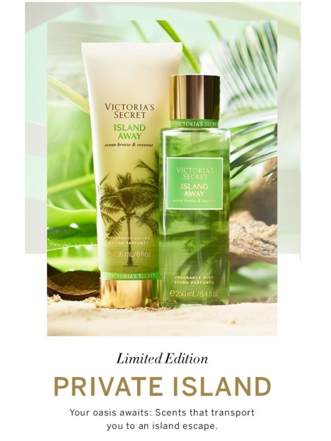 Набор Island Away Victoria’s Secret спрей и лосьон для тела 1159757733 (Салатовый, 236 ml/250 ml)