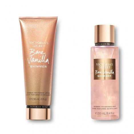 Парфюмированный набор для тела BARE VANILLA SHIMMER от Victoria’s Secret 1159758900 (Золотистый, 236 ml/250 ml)