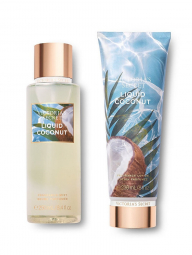 Набор Victoria’s Secret Liquid Coconut спрей и лосьон для тела 1159757614 (Голубой, 236 ml/250 ml)