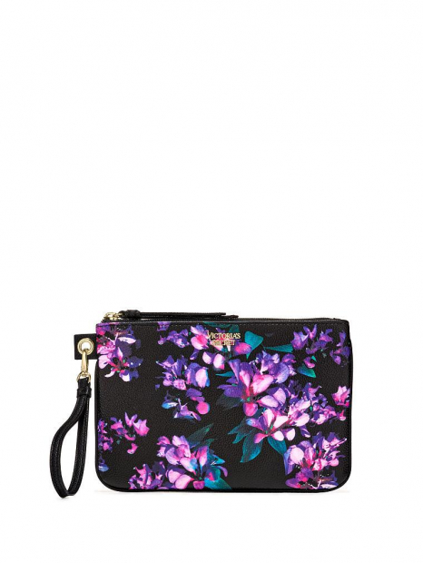 Клатч и мини кошелек с цветами Victorias Secret art672171 (Черный с фиолетовым)
