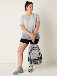 Женский рюкзак Victoria´s Secret PINK двойной с карманами 1159766426 (Серый/Белый, One size)