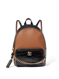 Маленький женский рюкзак Victoria's Secret на молнии 1159768557 (Черный/коричневый, One Size)