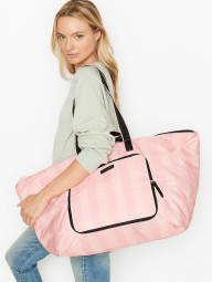Стильная складная сумка-шоппер Victoria's Secret 1159759910 (Розовый/Черный, One size)