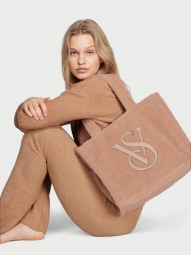 Меховая женская сумка-шоппер Victoria's Secret 1159770402 (Бежевый, One size)