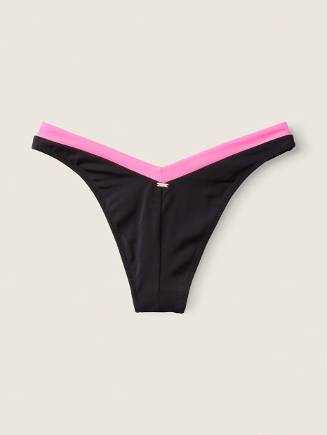 Раздельный купальник Victoria's Secret Pink топ и плавки бикини 1159786626 (Черный, XS)