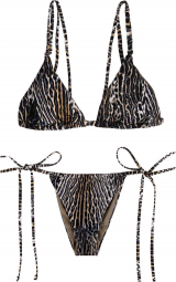 Стильный купальник Victoria's Secret топ триангл и плавки art989346 (Черный, размер L/XL)