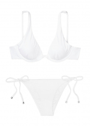 Білий роздільний купальник Victorias Secret топ і низькі плавки на зав`язках