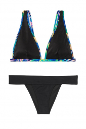 Купальник раздельный Victorias Secret V-топ и плавки  art660132 (Черный, размер XS)