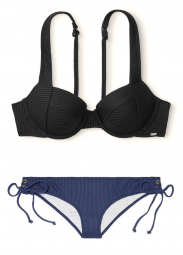 Раздельный купальник от Victorias Secret топ с пушап и плавки art636888 (Черный/Синий, размер XL)