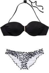 Раздельный купальник Victoria's Secret бандо и плавки art811697 (Белый/Черный, размер 32B/XS)