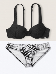 Раздельный купальник от Victoria's Secret топ и плавки art719770 (Черный/Белый, размер M)