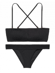 Раздельный купальник с пуш ап Victoria's Secret бандо и плавки 1159757678 (Черный, XL)