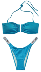 Раздельный купальник Victoria's Secret топ и плавки 1159781321 (Синий, M)