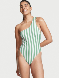 Асимметричный купальник на одно плечо Victoria's Secret 1159768561 (Белый/зеленый, L)