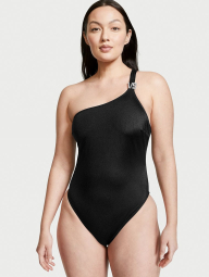 Асимметричный купальник на одно плечо Victoria's Secret с логотипом 1159774100 (Черный, S)