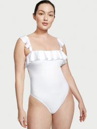 Сдельный купальник Victoria's Secret с рюшами 1159774138 (Белый, M)