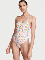 Сдельный купальник Victoria's Secret с открытой спинкой на завязках 1159780947 (Белый, L)