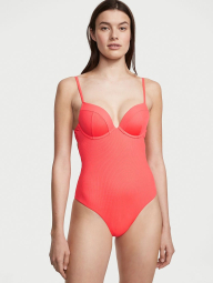 Сдельный купальник Victoria's Secret закрытый с Push-Up 1159787666 (Коралловый, L)