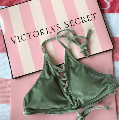 Вельветовый топ купальный Victoria's Secret art166833 (Хаки, размер XS)