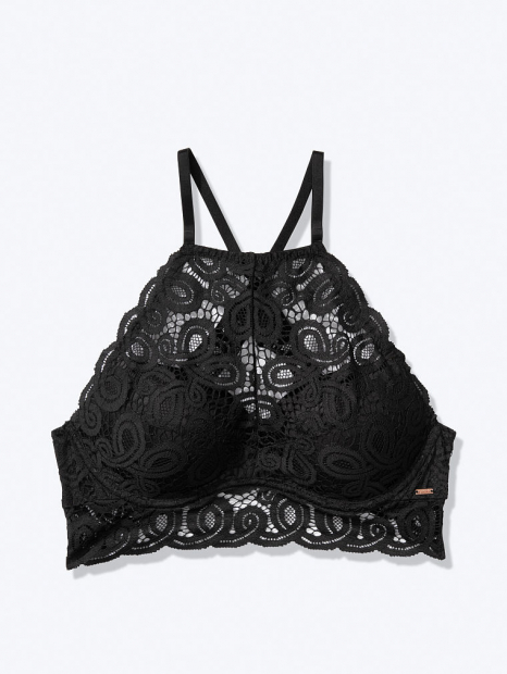 Кружевной push up бюстгальтер бралетт Victorias Secret art626118 (Черный, размер XS)