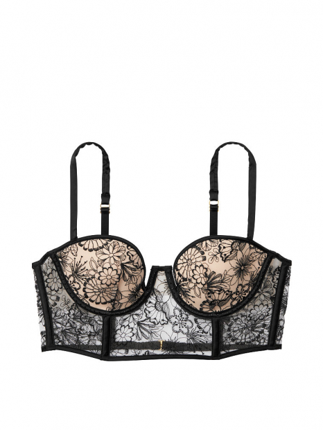 Бюстье push up Victoria's Secret бюстгальтер art602243 (Бежевый/Черный, размер 34B)