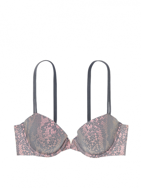 Безшовний бюстгальтер push up Victoria`s Secret art980128 (Сірий/Рожевий, розмір 34D)