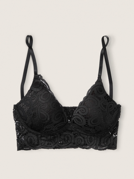 Мереживний бюстгальтер бралетт Victorias Secret push up art971519 (Чорний, розмір XS)