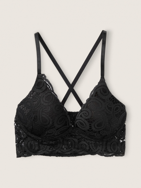 Мереживний бюстгальтер бралетт Victorias Secret push up art971519 (Чорний, розмір XS)