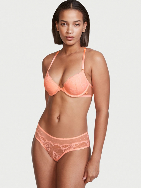 Шикарный бюстгальтер Victoria's Secret кружевной push up 1159765736 (Персиковый, 36D)