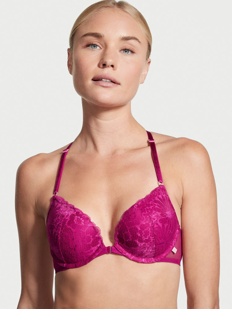 Бюстгальтер кружевной с push up Victoria's Secret 1159773530 (Розовый, 38DD)