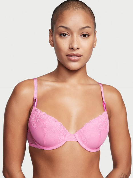 Бюстгальтер push up Victoria's Secret мереживний ліф пушап оригінал 40D, 90D