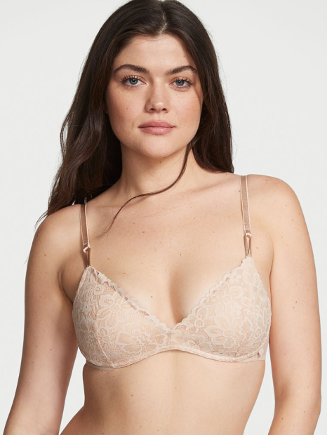 Кружевной бюстгальтер Victoria's Secret Push-Up 1159788759 (Бежевый, 38D)