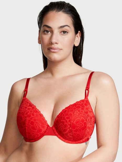 Кружевной бюстгальтер Victoria's Secret лиф 1159792340 (Красный, 40DD)